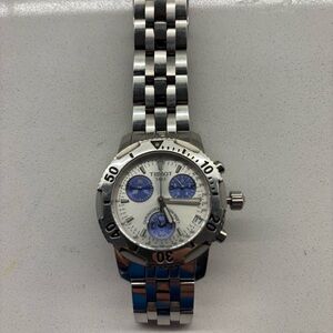 Tissot PRS 200 Silver Chronograph with Blue Accents